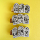 Alligator Hair Clips - Triple Tombstone