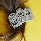 Alligator Hair Clips - Triple Tombstone