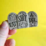 Alligator Hair Clips - Triple Tombstone