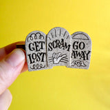 Alligator Hair Clips - Triple Tombstone