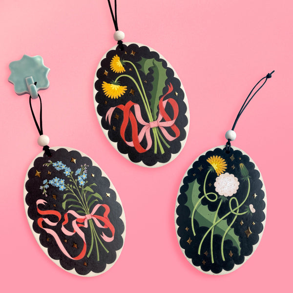 Floral Wall Hanging Plaques - Oval