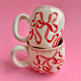 Pink Ribbon Hand Built Mug