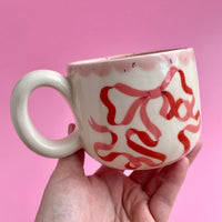 Pink Ribbon Hand Built Mug