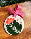 Ceramic Ornament Wall Hangings, flower - contains SECONDS